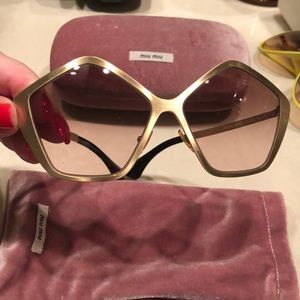 Miu miu gold sunglasses